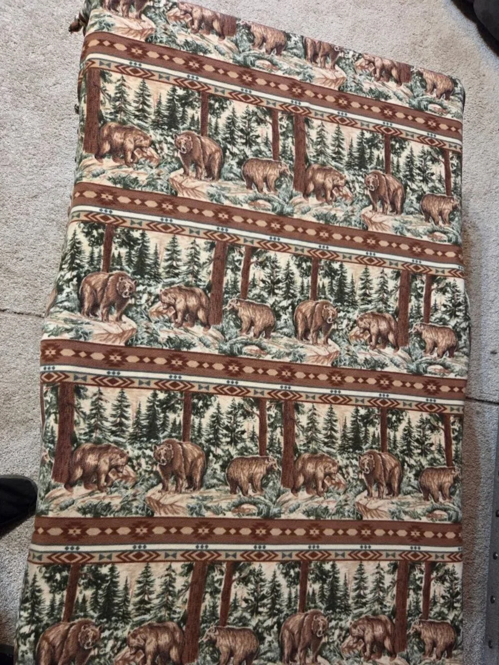 Handmade Flannel Bear Tied Blanket
